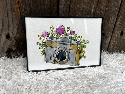 Framed watercolor illustration painting - image1